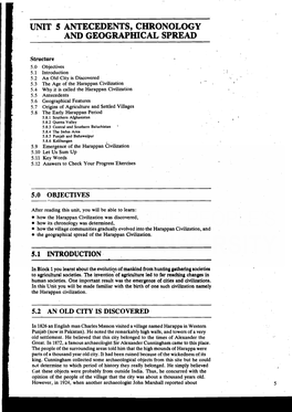 Unit 5 Antecedents, Chronology and Geographical Spread