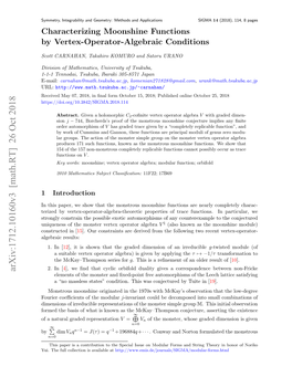 Characterizing Moonshine Functions by Vertex-Operator-Algebraic Conditions