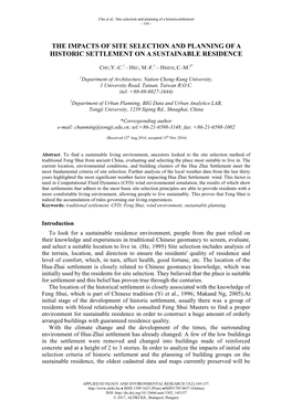 The Impacts of Site Selection and Planning of a Historic Settlement on a Sustainable Residence