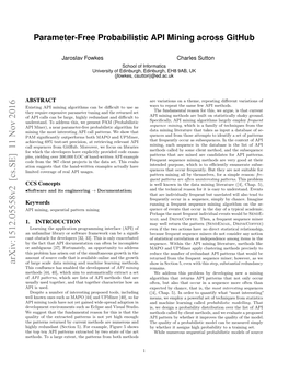 Parameter-Free Probabilistic API Mining Across Github