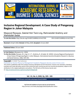 A Case Study of Pengerang Region in Johor Malaysia