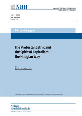 The Protestant Ethic and the Spirit of Capitalism the Haugian Way