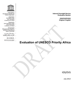 Evaluation of UNESCO Priority Africa