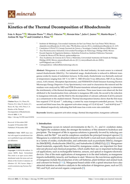 Kinetics of the Thermal Decomposition of Rhodochrosite