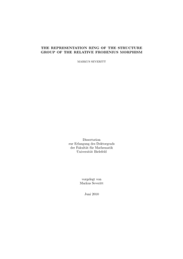 The Representation Ring of the Structure Group of the Relative Frobenius Morphism