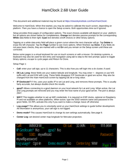 Hamclock 2.67 User Guide
