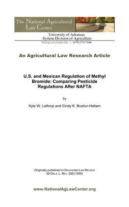 Comparing Pesticide Regulations After NAFTA