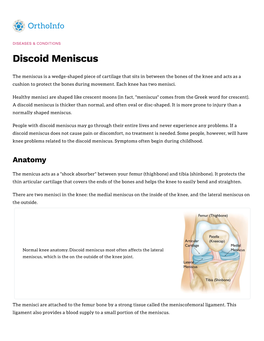 Discoid Meniscus