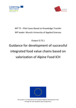 Guidance for the Development of Successful Integrated Value Chains