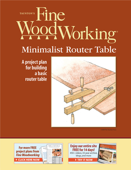 Minimalist Router Table a Project Plan for Building a Basic Router Table