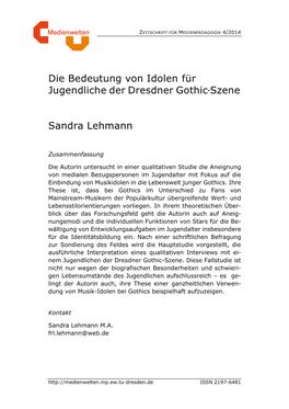 Medienwelten.Mp.Ew.Tu-Dresden.De ISSN 2197-6481 MEDIENWELTEN – ZEITSCHRIFT FÜR MEDIENPÄDAGOGIK 4/2014 135