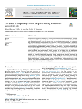 The Effects of the Prodrug Vyvanse on Spatial Working Memory And