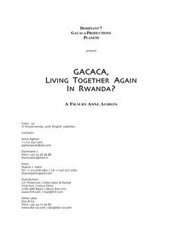 Gacaca, Living Together Again in Rwanda?