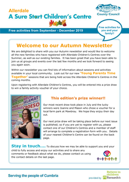 Allerdale Sure Start Newsletter Autumn 2019