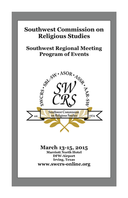 2015 Southwest Commission on Religious Studies Regional