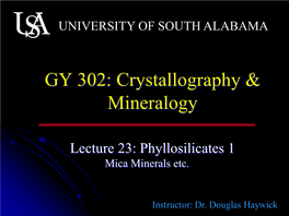 Phyllosilicates 1 Mica Minerals Etc