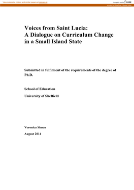 Voices from Saint Lucia: a Dialogue on Curriculum Change in a Small Island State