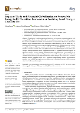 Impact of Trade and Financial Globalization on Renewable Energy in EU Transition Economies: a Bootstrap Panel Granger Causality Test