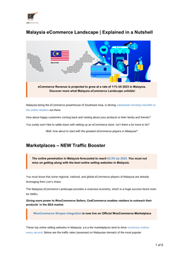 Malaysia Ecommerce Landscape | Explained in a Nutshell