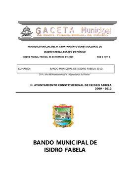 Bando Municipal De Isidro Fabela 2010