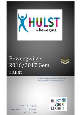 Beweegwijzer 2016/2017 Gem. Hulst