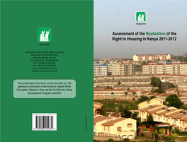 Assessment of the Realization of the Right to Housing in Kenya 2011-2012