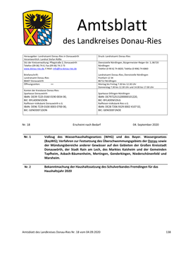 Amtsblatt Des Landkreises Donau-Ries