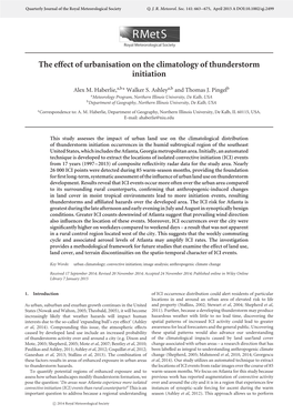 The Effect of Urbanisation on the Climatology of Thunderstorm Initiation