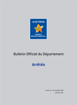 Arrêtés Du Conseil Départemental Septembre 2019