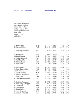 09-10.02.1970. Val Gardena Giant Slalom, Men Course Name