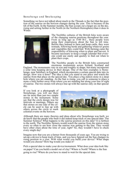 Stonehenge and Timekeeping