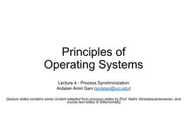 Critical Section Problem ● Synchronization Hardware ● Semaphores ● Classical Problems of Synchronization ● Monitors