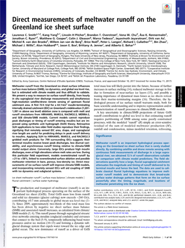 Direct Measurements of Meltwater Runoff on the Greenland Ice Sheet Surface