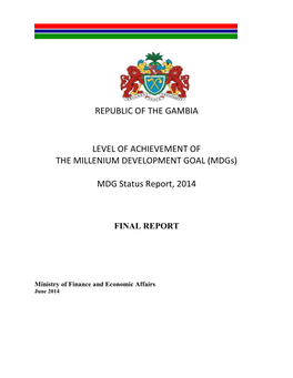(Mdgs) MDG Status Report, 2014