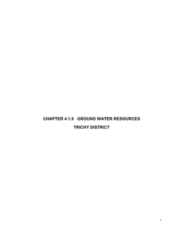 Chapter 4.1.9 Ground Water Resources Trichy District