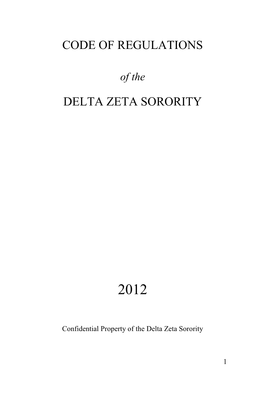 Code of Regulations Delta Zeta Sorority