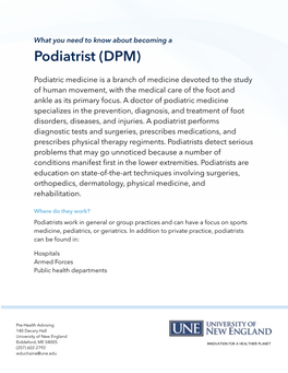 Podiatrist (DPM)