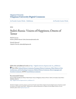 Stalin's Russia: Visions of Happiness, Omens of Terror Mark Konecny Institute of Modern Russian Culture, Konecnmc@Ucmail.Uc.Edu