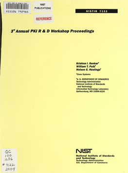 3Rd Annual PKI R & D Workshop Proceedings