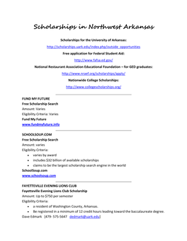 Scholarships in Northwest Arkansas