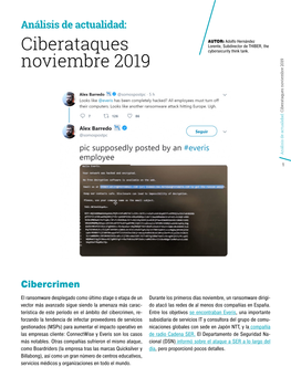 Ciberataques Noviembre 2019 Ciberataques Noviembre Análisis De Actualidad