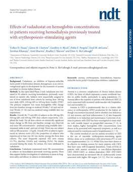 Vadadustat in HD HAASE Et Al