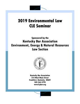 2019 Environmental Law CLE Seminar Handbook