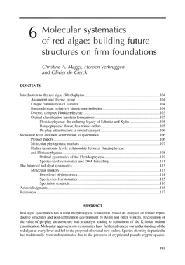 Molecular Systematics of Red Algae: Building Future Structures on Firm Foundations