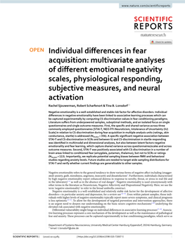 Individual Differences in Fear Acquisition