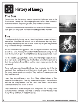 E History of Energy the Sun the Sun Was the First Energy Source