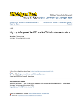 High Cycle Fatigue of AA6082 and AA6063 Aluminum Extrusions