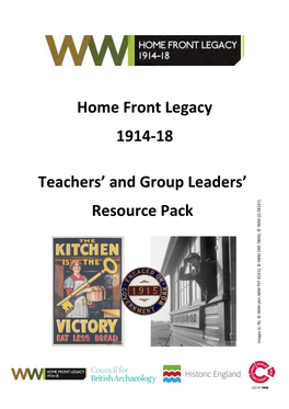 Home Front Legacy 1914-18 Teachers' and Group Leaders