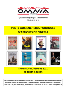 Vente Aux Encheres Publiques D'affiches De