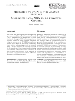 Migration to NGN in the Granma Province Migración Hacia NGN En La Provincia Granma